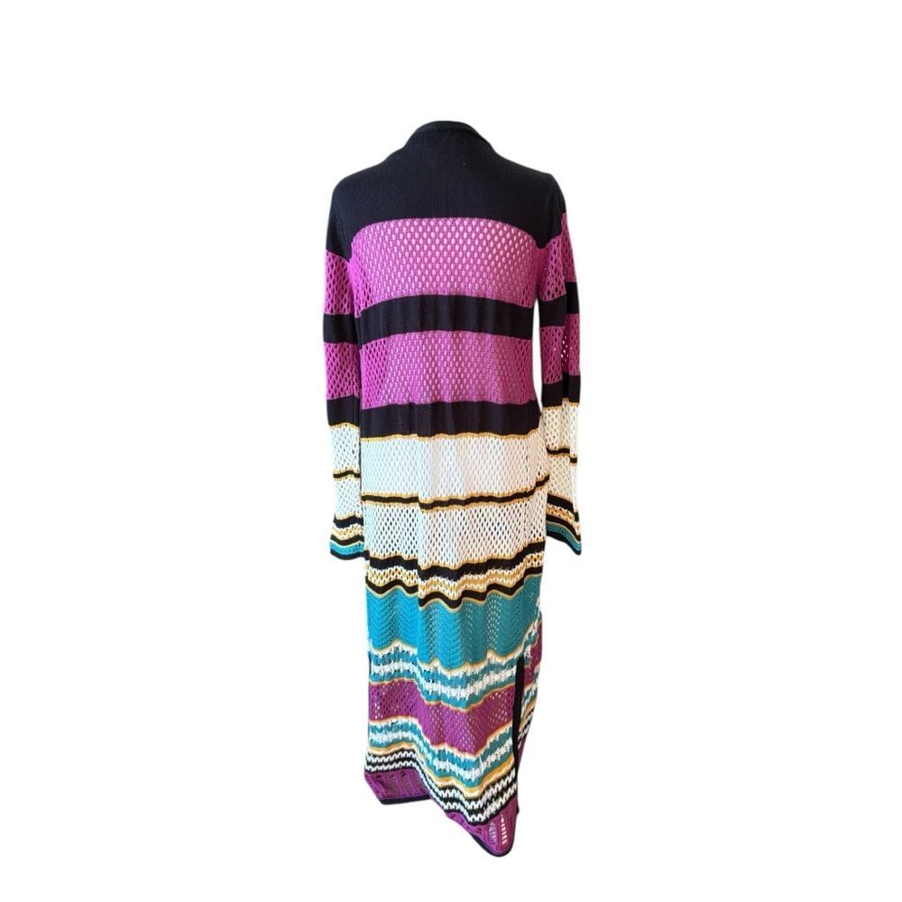 Boston Proper Crochet Knit Open Front Cardigan Sweater Duster Womans Small - Picture 2 of 9